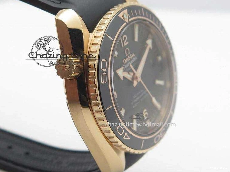 0418 Planet Ocean Professional Rose Gold Liquid Metal V6F 42mm On Black Rubber Strap A Vibrant 8266